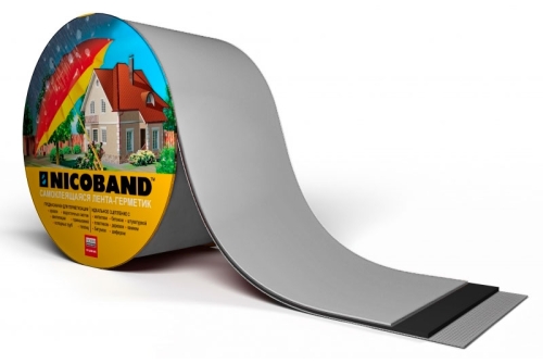 Технониколь Nicoband 15 см, герметизирующая самоклеящаяся лента, 3 м, цвет: серый