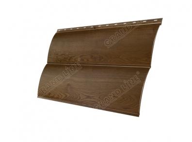 Металлический сайдинг с пленкой GL Блок-Хаус new 0.45 мм Print Elite, цвет: Antique Wood TwinColor