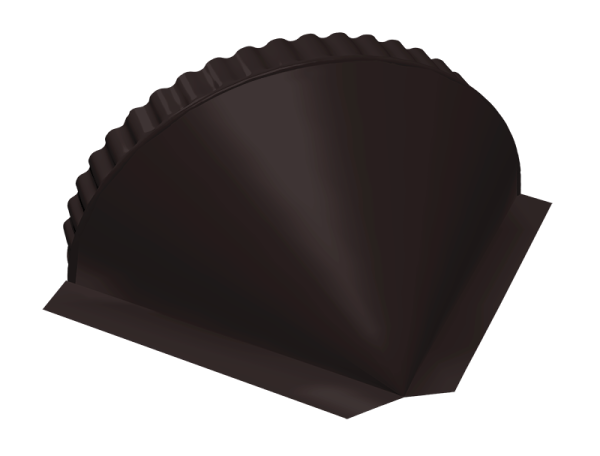 GL Заглушка конька полукруглого, конусная 0.45 мм, Drap ST, RAL 9005