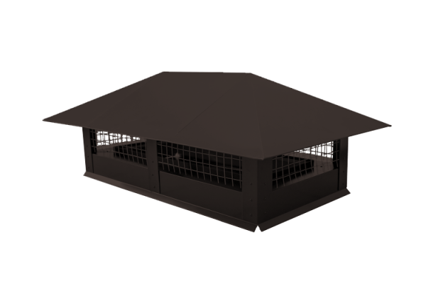 Дымник на трубу GL с сеткой, 0.5 мм, Rooftop Бархат, 520х390 мм, RR 32