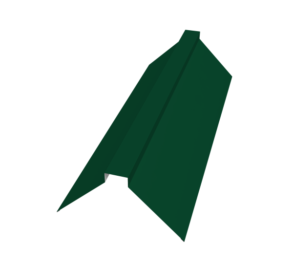 GL Планка конька плоского, 115х30х115 мм 0.5 мм, Satin, RAL 6005, L=3000 мм