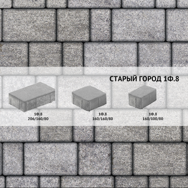 Плитка тротуарная Выбор, старый город, искусственный камень, 1Ф.8 Шунгит