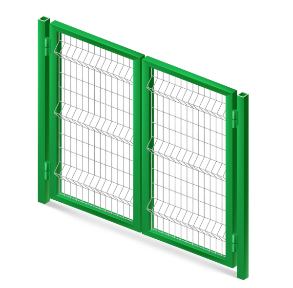 Ворота распашные, 2.0х4.0 м, Zn+ППК, RAL 6005