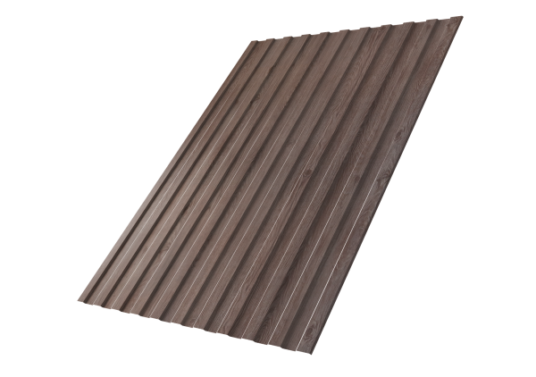 Профилированный лист GL C8 A, 0.45 мм, Print Elite, White Wood TwinColor