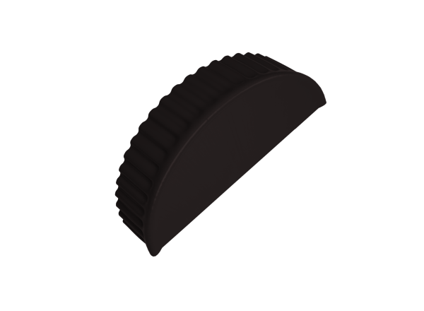 GL Заглушка конька полукруглого, торцевая 0.5 мм, Velur X, RAL 9005