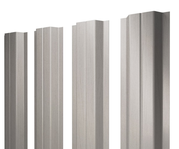 GL Штакетник П-образный А с прямым резом 0.45 мм, Print Elite, Milky Wood TwinColor