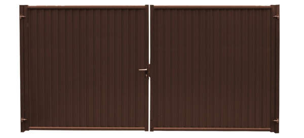 Ворота распашные, Estet, 1.65 x 3.6 м, RAL 8017