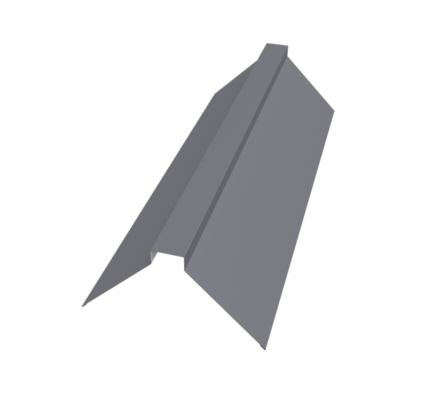 GL Планка конька плоского, 115х30х115 мм 0.7 мм, PE, RAL 7004, L=3000 мм