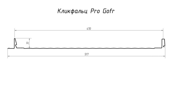 Кликфальц Pro Gofr Grand Line, PE, 0.45 мм, RAL 3003