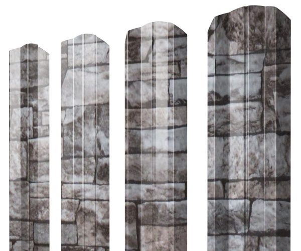 GL Штакетник М-образный A, фигурный 0.45 мм, Print Elite, Fine Stone TwinColor