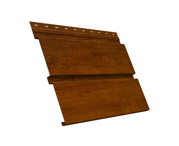 GL Софит металлический Квадро Брус, с перфорацией 0.45 мм, Print-double Premium, Golden Wood Intense F