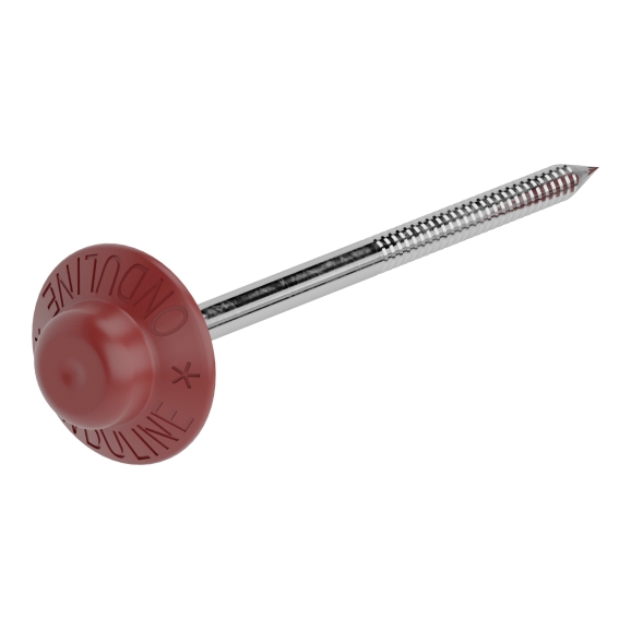 Гвозди с литыми шляпками ондулин, 75 х 3.1 мм цвет: красный