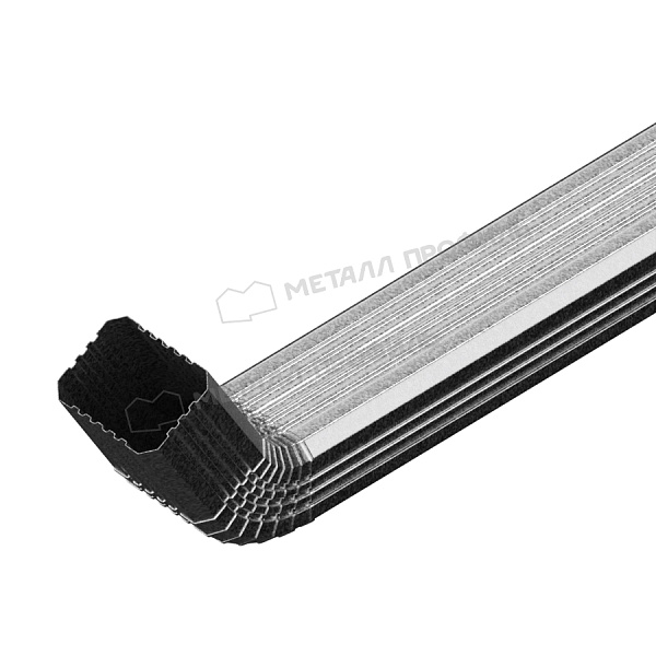 Труба водосточная с коленом, Металл Профиль Бюджет, Ø76х102 мм, L=1000 мм, Zn