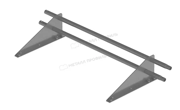 Снегозадержатель трубчатый RoofRetail, L=1000 мм, 2 опоры, 2 трубы, круг Ø25 мм RAL 7004