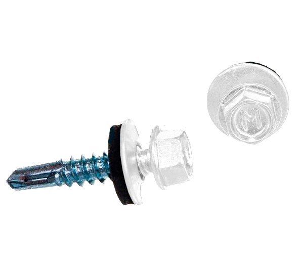 Саморез кровельный Daxmer 5.5х25 мм, сверло №3, RAL 9003, уп.250 шт.