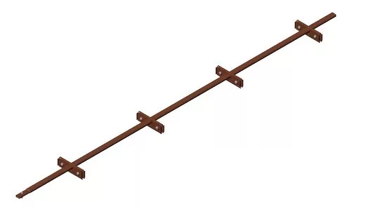 Снегозадержатель для фальцевой кровли Roofsystems Prestige Single фальц 4 опоры, 2 трубы, овал 45х25, L=3000 мм, RAL 8017