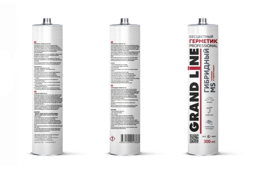 Герметик Grand Line гибридный, Professional MS, прозрачный, 300 мл