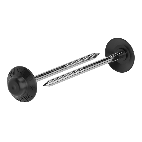 Гвозди с литыми шляпками ондулин, 75 х 3.1 мм цвет: черный