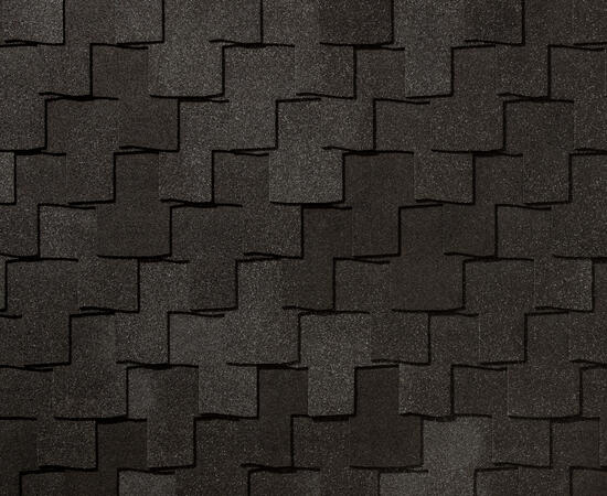 Битумная черепица RoofShield, Премиум, фьюжн цвет: черный янтарь, 2.25 м² / уп.