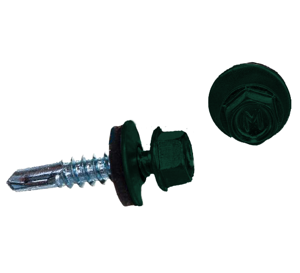 Саморез кровельный Daxmer 5.5х25 мм, сверло №3, RAL 6005, уп. 250 шт.