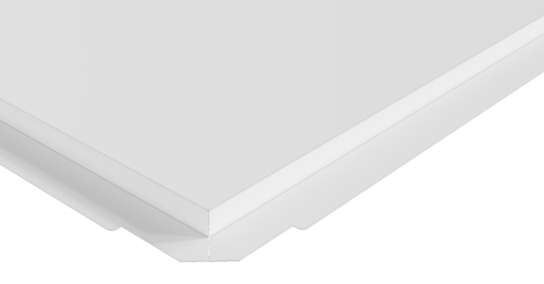 Потолочная кассета Grand Line, Tegular 90°, открытого типа, 595х595 мм глянцевая, 0.3 мм, Zn, без цвета