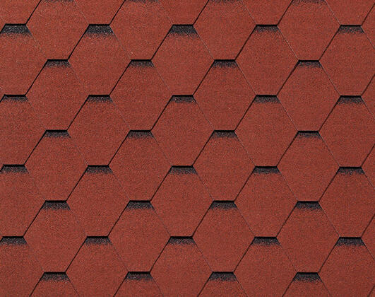 Битумная черепица RoofShield, Фемили Lite, стандарт цвет: красный с оттенением, 3 м² / уп.