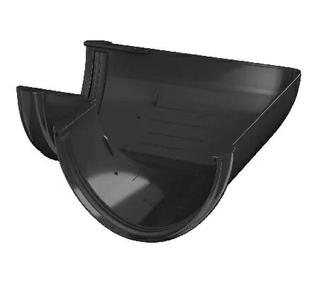 Угол желоба универсальный 90°, Технониколь пвх, стандарт Ø 125 мм, цвет: черный