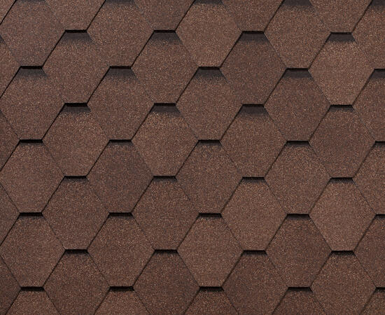 Битумная черепица RoofShield, Классик, стандарт цвет: коричневый топаз, 3 м² / уп.