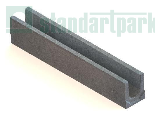 Лоток водоотводный Standartpark, BetoMax Drive, DN100, h205, Б-У01 /с уклоном/, арт: 4069-D/01