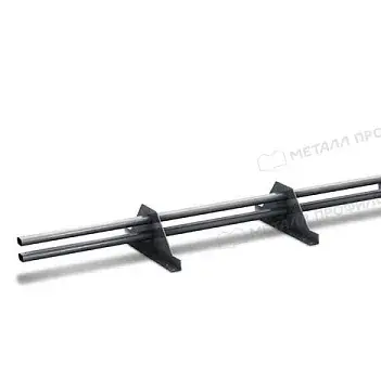 Снегозадержатель трубчатый Металл Профиль, L=1000 мм, 2 опоры, 2 трубы, овал 40х20 мм, RAL 7024