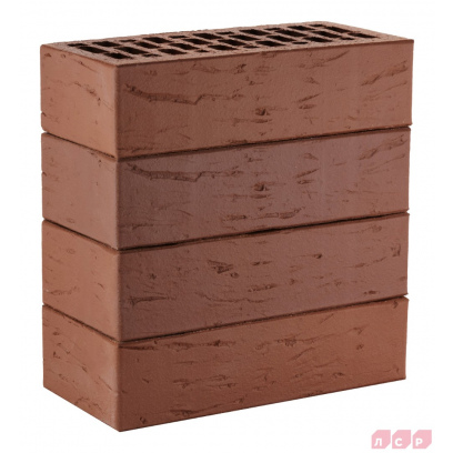 Кирпич облицовочный керамический ЛСР, 1НФ пустотелый, цвет: коричневый, рустик, М175, 250х120х65 мм