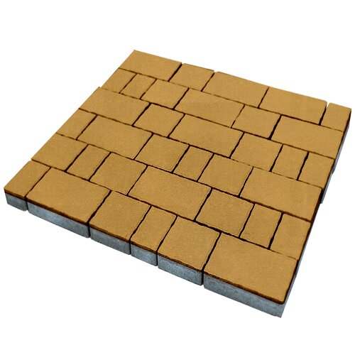 Тротуарная плитка SteinRus Старый город 60 мм 160/260 х 100/160 мм, цвет: желтый