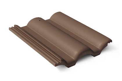 Рядовая черепица Braas Таунус 420х330 мм цвет: темно-коричневый