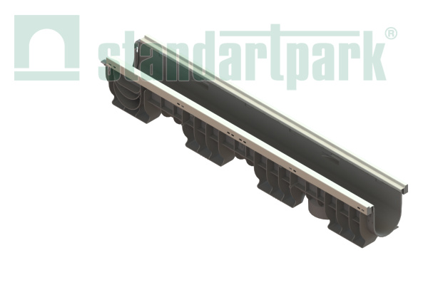 Лоток водоотводный Standartpark, PolyMax Basic, DN100, h156, арт: 8007-М