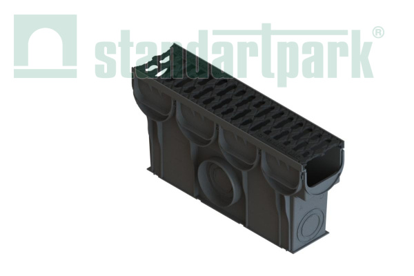 Пескоуловитель Standartpark, S'park PolyMax DN100 +решетка чугунная щель, h250, кл. А, арт: 0888031