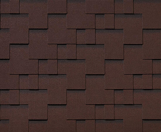 Битумная черепица RoofShield, Премиум, модерн цвет: каштан, 3 м² / уп.