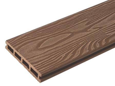 Террасная доска TalverWood 148 мм, L= 4000 мм вельвет и 3D, цвет: орех