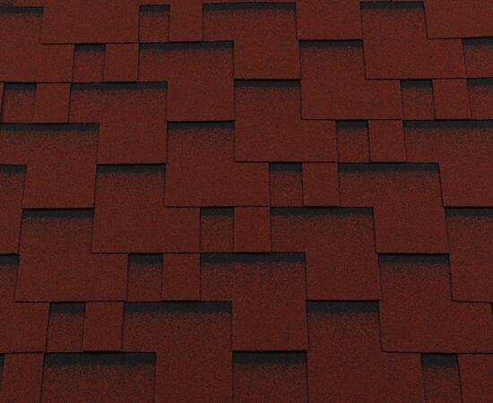 Битумная черепица RoofShield, Премиум, модерн цвет: красный с оттенением, 3 м² / уп.
