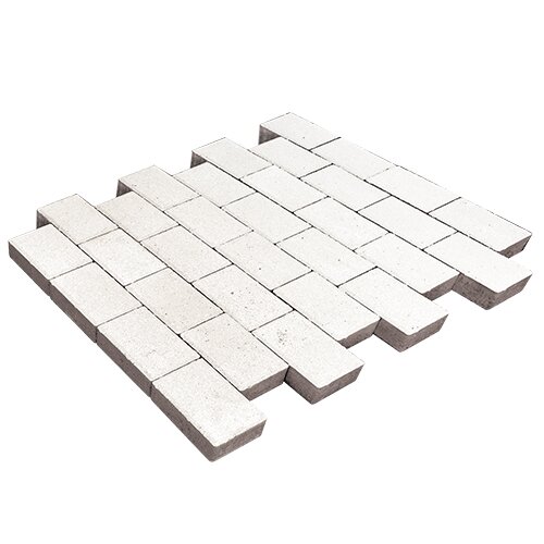 Тротуарная плитка SteinRus Севилья 80 мм 300х150 мм, цвет: белый