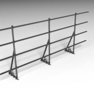 Ограждение кровельное для фальцевой кровли Roofsystems Prestige Master фальц, H=1200 мм RAL 7024, L=3000 мм