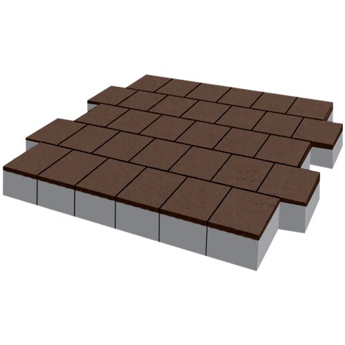 Тротуарная плитка SteinRus Армор 100 мм 100х100 мм, цвет: коричневый