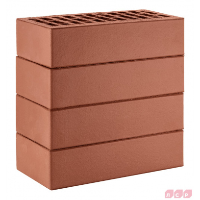 Кирпич облицовочный керамический ЛСР, 1НФ пустотелый, цвет: темно-красный, гладкий, М175, 250х120х65 мм