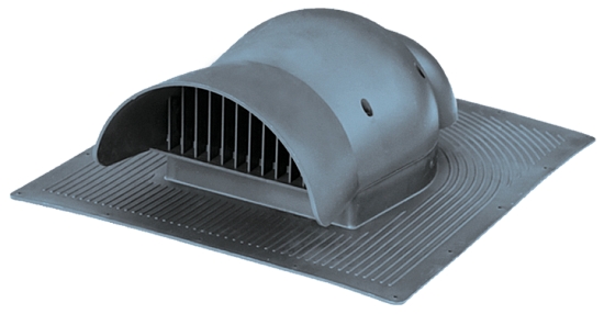 Кровельный вентиль Krovent KTV битумной черепица в процессе монтажа серый