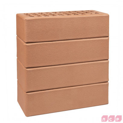 Кирпич облицовочный керамический ЛСР, 1НФ пустотелый, цвет: светло-коричневый, гладкий, М175, 250х120х65 мм