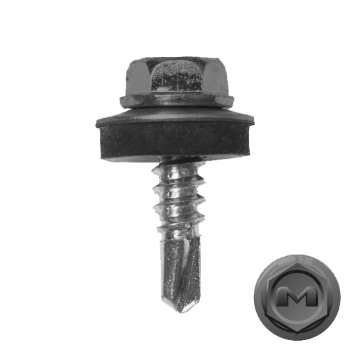 Саморез кровельный Daxmer 5.5х19 мм, сверло №3, RAL 9006, уп.250 шт.