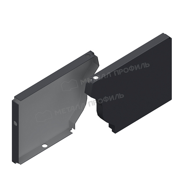 Заглушка желоба правая, Металл Профиль Бюджет, Ø120х86 мм, RAL 7024