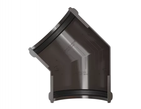 Угол желоба универсальный 135°, Технониколь пвх, стандарт Ø 125 мм, цвет: темно-коричневый