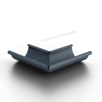 Угол желоба наружный 90°, Ø125 мм, Металл Профиль Foramina Freeze, Grey