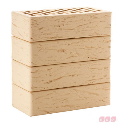 Кирпич облицовочный керамический ЛСР, 1НФ пустотелый, цвет: бежевый, рустик, М175, 250х120х65 мм