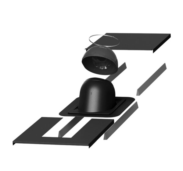 Проходной элемент Vilpe, Piippu + окантовка №1 черный